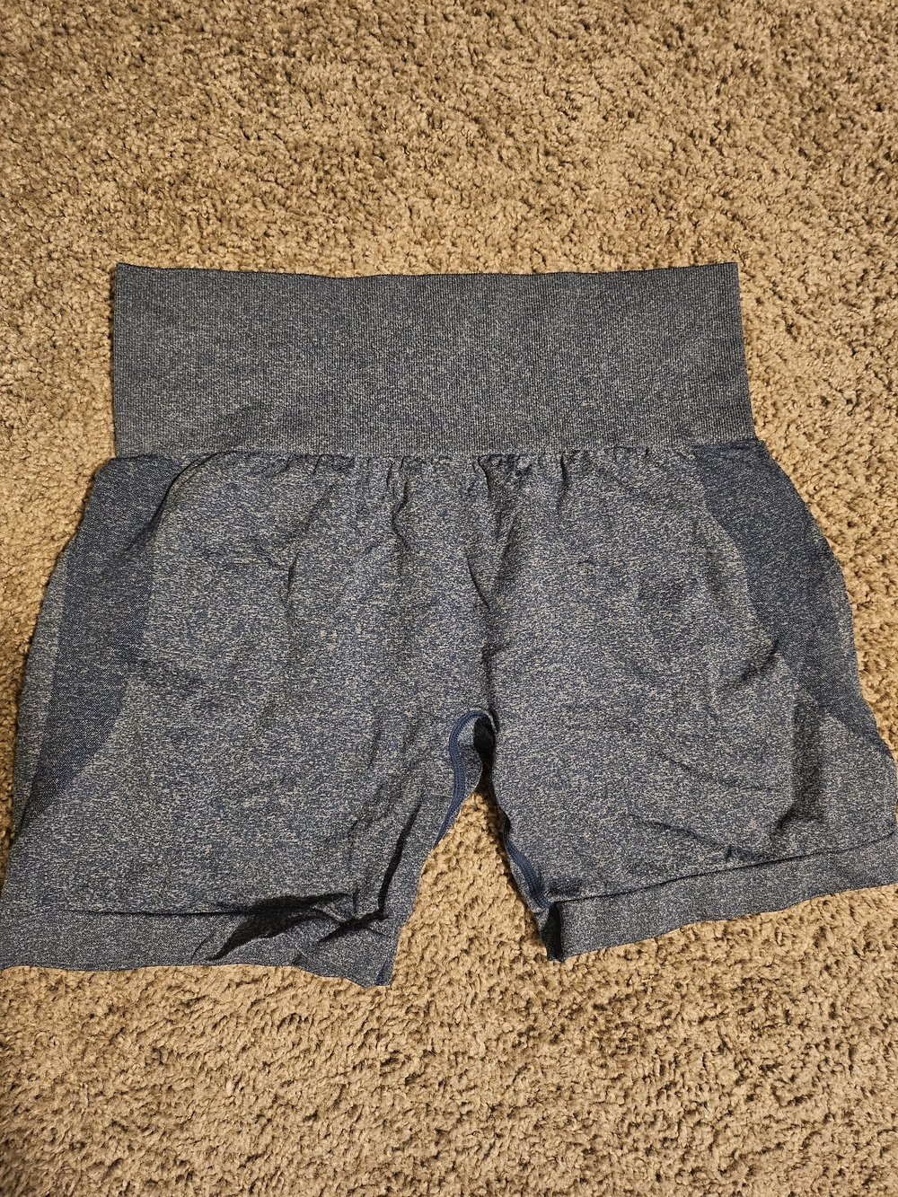 SHEIN Heathered Navy High-Waist Athletic Shorts
